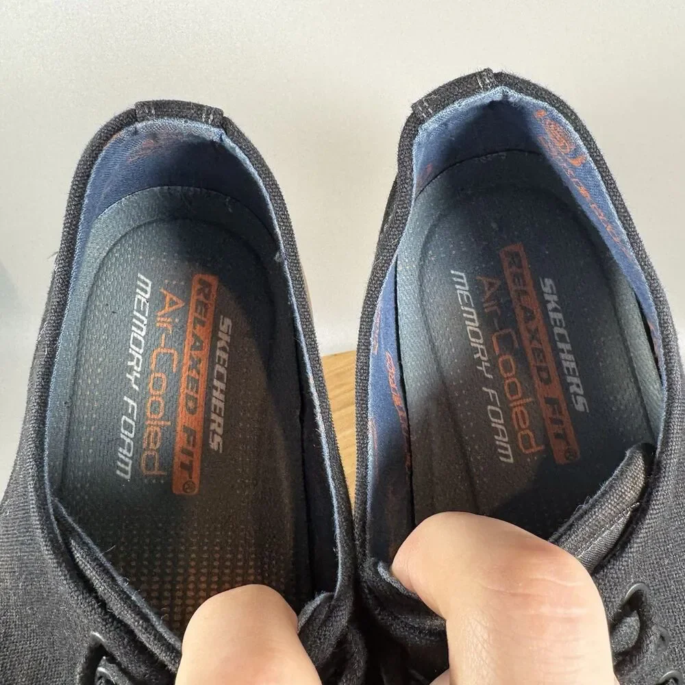 Skechers Relaxed Fit Status Borges Canvas Shoes Mens 13 Black‎